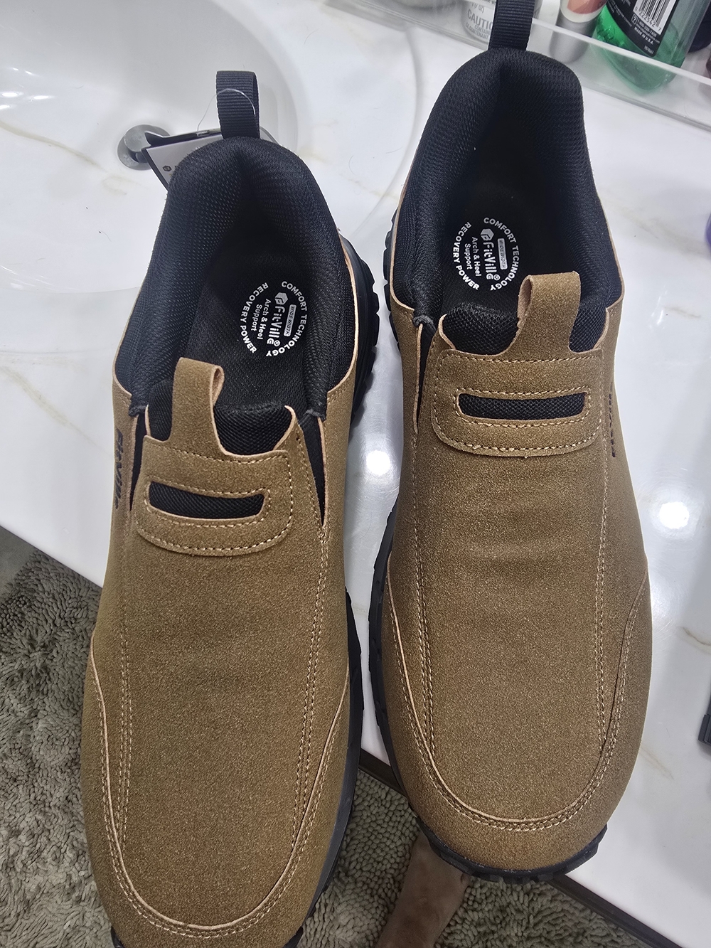 14W Men's Slip-On Loafers in Brown with Black Interior